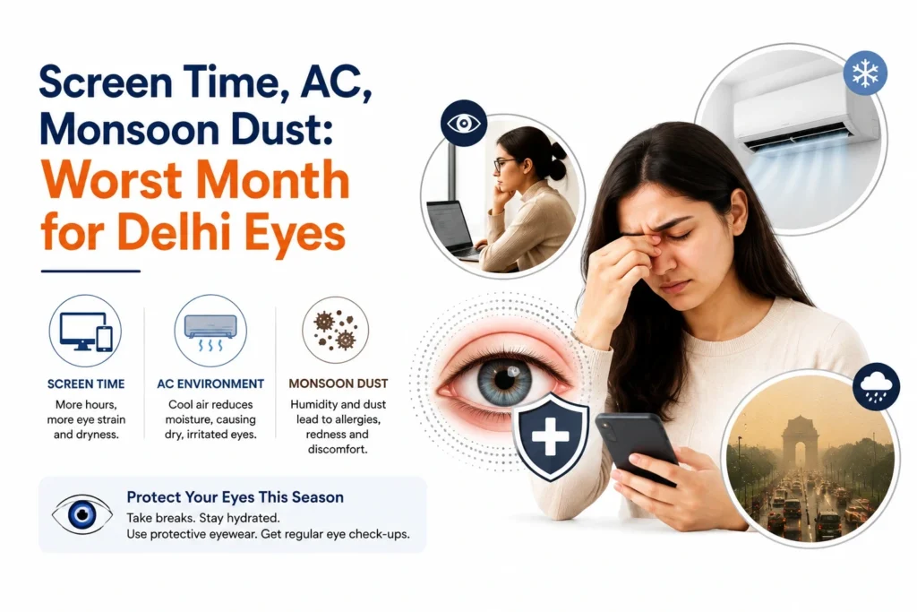 Screen Time, AC, Monsoon Dust: Worst Month for  Delhi Eyes